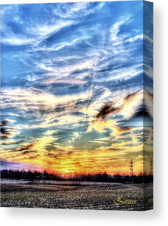 Sunset Canvas Print featuring the photograph Sunset Clouds by David Zarecor