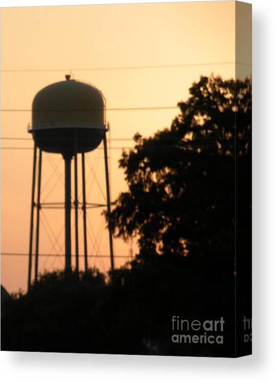 Water Tower Canvas Print featuring the photograph Sunset Water Tower by Joseph Baril