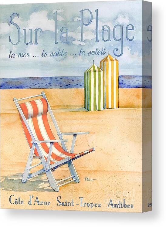 Beach Canvas Print featuring the painting Sur La Plage by Paul Brent