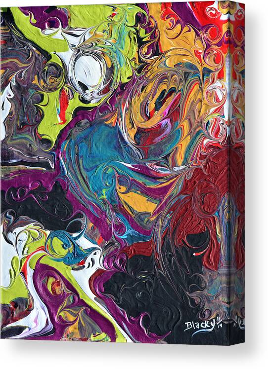 Bold Abstract Canvas Print featuring the painting Swirling Around Me by Donna Blackhall