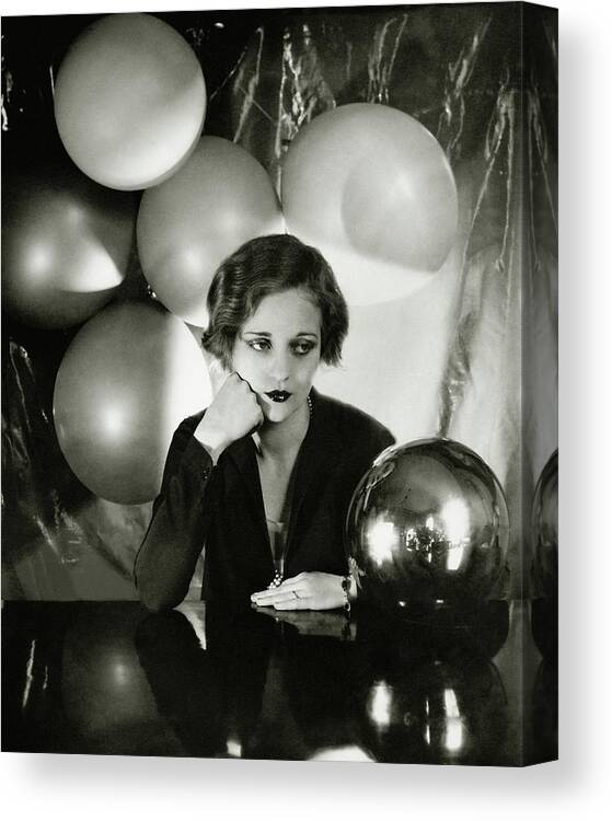 Actress Canvas Print featuring the photograph Tallulah Bankhead Surrounded By Balloons by Cecil Beaton