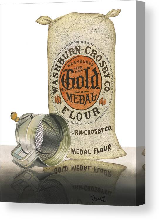 Flour Canvas Print featuring the painting The Bakers Choice by Ferrel Cordle