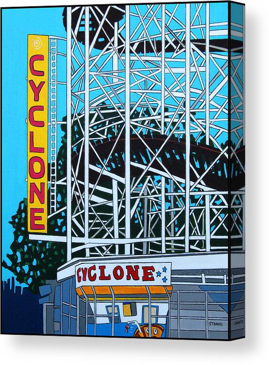 The Cyclone Canvas Print featuring the painting The Cyclone by Mike Stanko