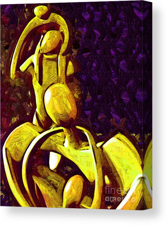 Family Canvas Print featuring the digital art The Family Unit in Gold by Kirt Tisdale