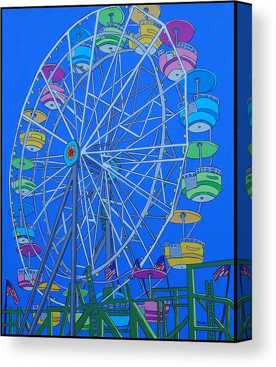 Stanko Canvas Print featuring the painting The Ferris Wheel by Mike Stanko