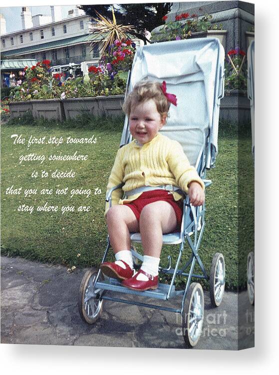 Child Canvas Print featuring the photograph The First Step by Terri Waters