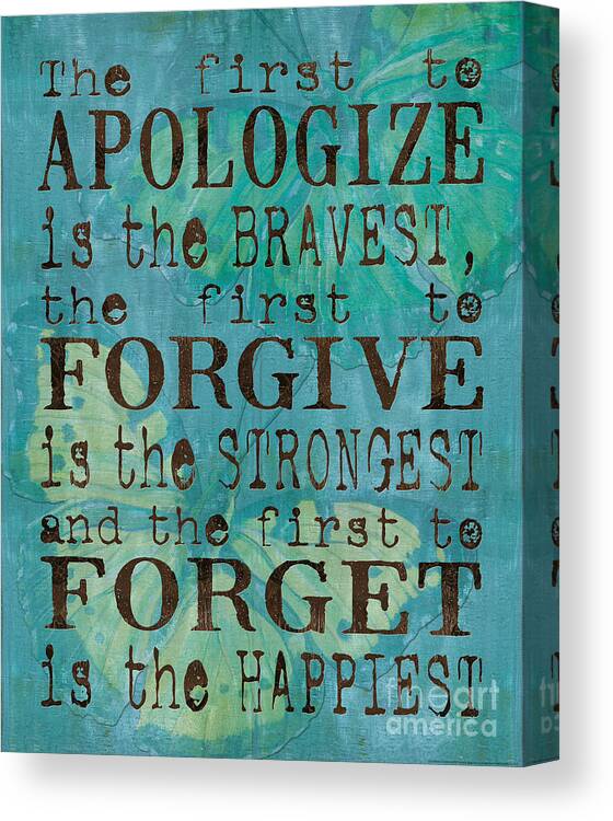 Inspirational Canvas Print featuring the painting The First to Apologize by Debbie DeWitt