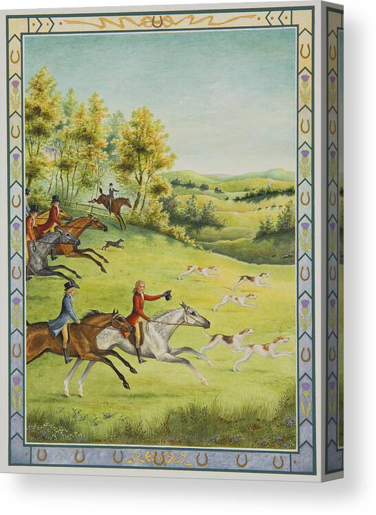 Horses Canvas Print featuring the painting The Hunt by Lynn Bywaters