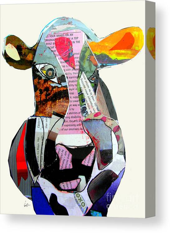 Cow Canvas Print featuring the painting The Mod Cow by Bri Buckley