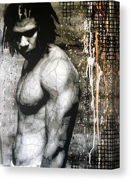 Street Art Canvas Print featuring the painting The Predator by Bobby Zeik