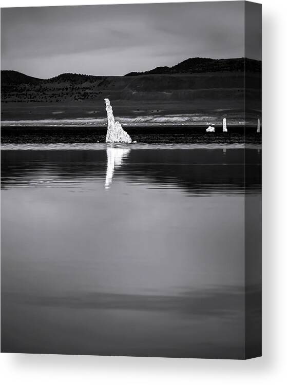 Mono Lake Canvas Print featuring the photograph THe Secret bw by Denise Dube