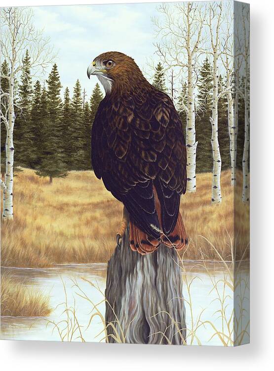 Animals Canvas Print featuring the painting The Watchful Eye by Rick Bainbridge