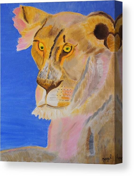 Feline Canvas Print featuring the painting Thoughts of a Feline by Meryl Goudey