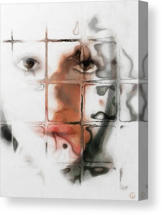 Girl Canvas Print featuring the digital art Through the window by Gun Legler