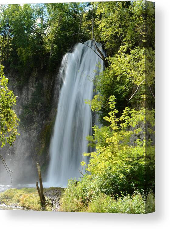 Dakota Canvas Print featuring the photograph Thundering Spearfish Falls by Greni Graph