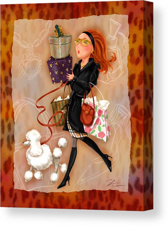 Ladies Canvas Print featuring the mixed media Time to Shop 4 by Shari Warren