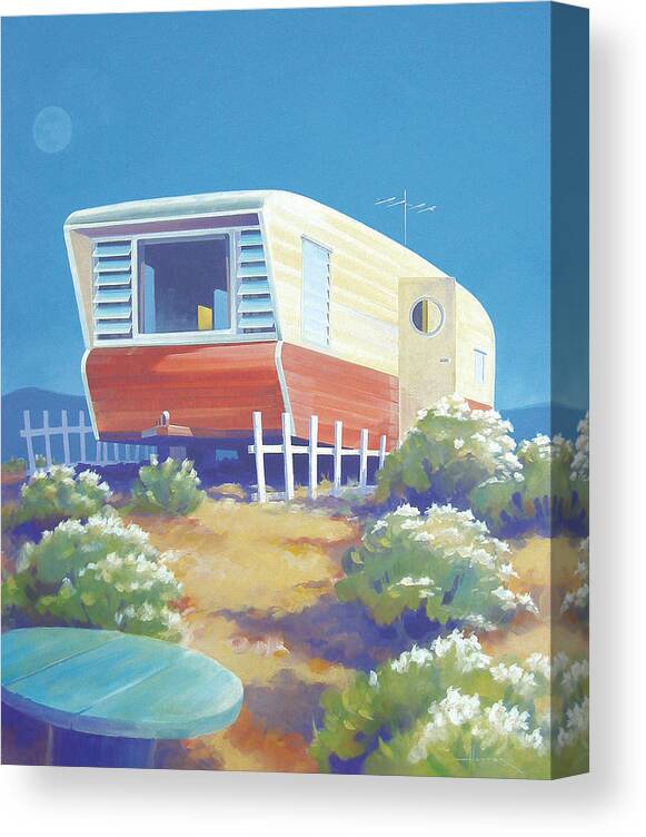 Mid Century Canvas Print featuring the painting TimeTraveler by Larry Hunter
