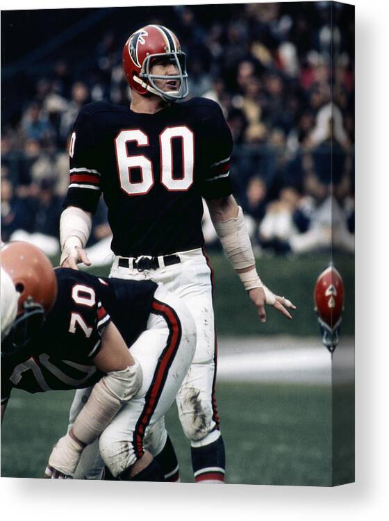 Tommy Nobis Canvas Print featuring the photograph Tommy Nobis - Atlanta Falcons - File Photos by Bob Verlin