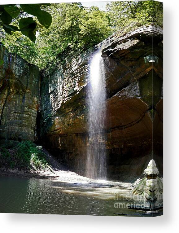 Waterfall Canvas Print featuring the photograph Tonty Waterfall Secluded Valley by Pete Klinger