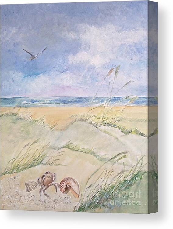 Beach Canvas Print featuring the painting Tranquility by Delona Seserman