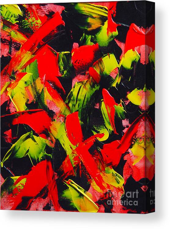 Black Canvas Print featuring the painting Transitions III by Dean Triolo