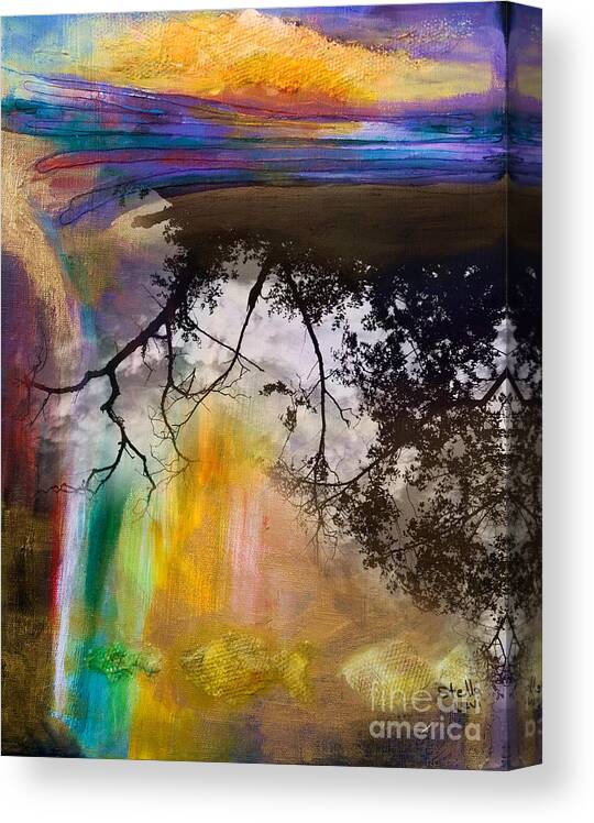 Tree Canvas Print featuring the painting Above and below by Stella Levi
