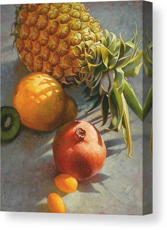 Still Life Canvas Print featuring the painting Tropical Fruit by Mia Tavonatti