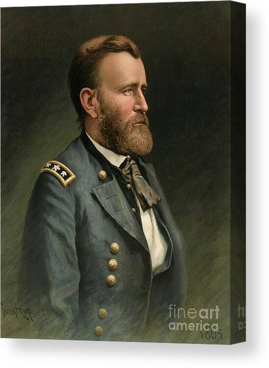 Historic Canvas Print featuring the photograph Ulysses S Grant 18th US President by Wellcome Images