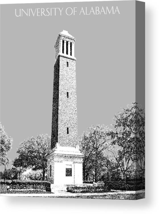 University Canvas Print featuring the digital art University of Alabama - Silver by DB Artist