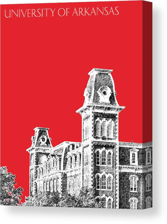 University Canvas Print featuring the digital art University of Arkansas - Red by DB Artist
