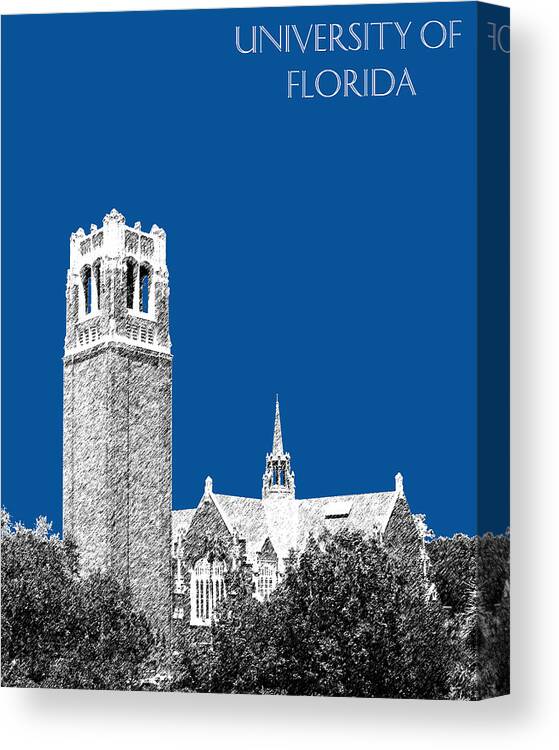 University Canvas Print featuring the digital art University of Florida - Royal Blue by DB Artist
