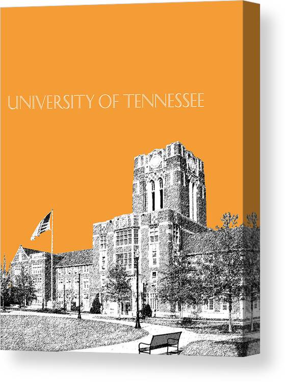 University Canvas Print featuring the digital art University of Tennessee - Orange by DB Artist