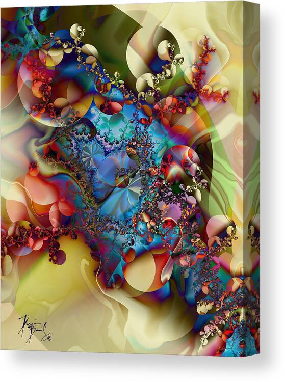 Fractal Digital Art Canvas Print featuring the digital art V-09 by Dennis Brady