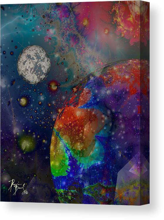 Fractal Digital Art Canvas Print featuring the digital art V-27 by Dennis Brady