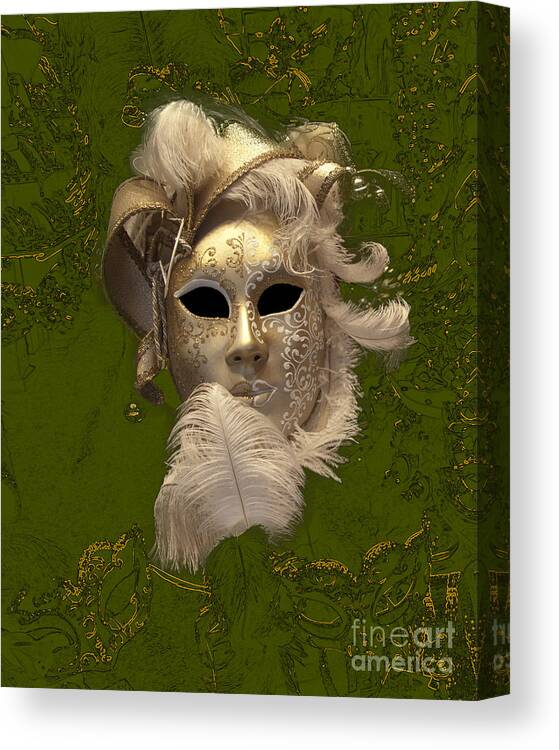 Mask Canvas Print featuring the photograph Venetian Face Mask D by Heiko Koehrer-Wagner