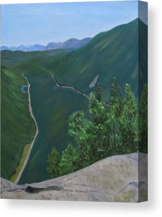 Landscape Canvas Print featuring the painting View from Mount Willard by Linda Feinberg
