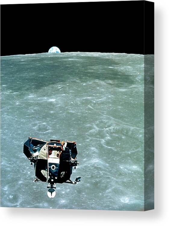 Apollo 11 Canvas Print featuring the photograph View Of The Apollo 11 Lunar Module Ascent Stage by Nasa/science Photo Library