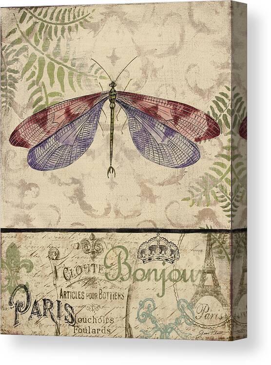 Digital Canvas Print featuring the painting Vintage Wings-Paris-F by Jean Plout