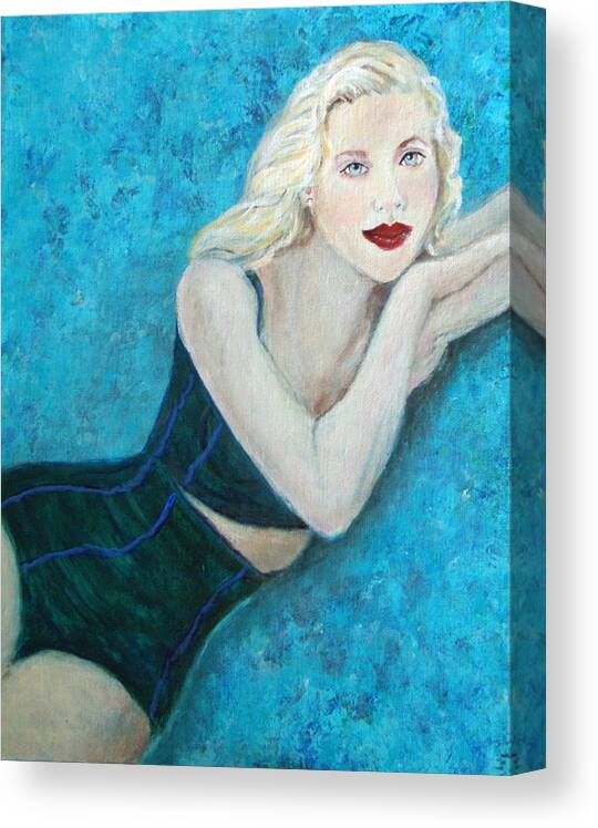 Swimsuit Canvas Print featuring the painting Vivian Lady of the Lake by The Art With A Heart By Charlotte Phillips