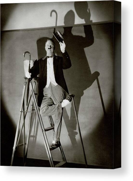 Accessories Canvas Print featuring the photograph W. C. Fields Standing On A Ladder by Edward Steichen