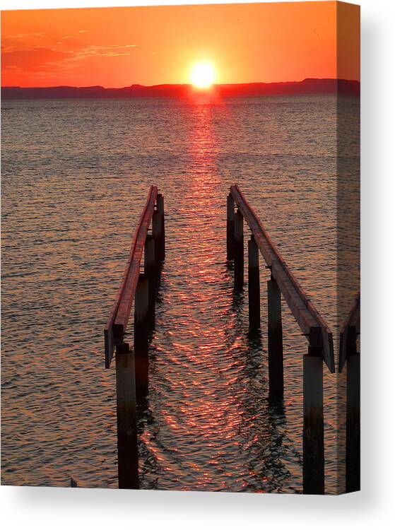 Walkway Canvas Print featuring the photograph Walkway to the Sun by Alan Socolik
