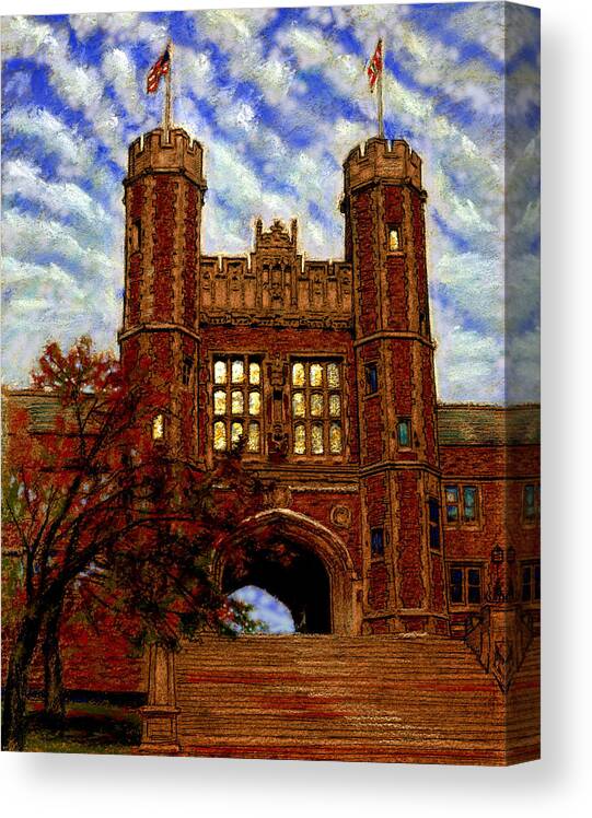 Washington University Canvas Print featuring the painting Washington University by John Lautermilch