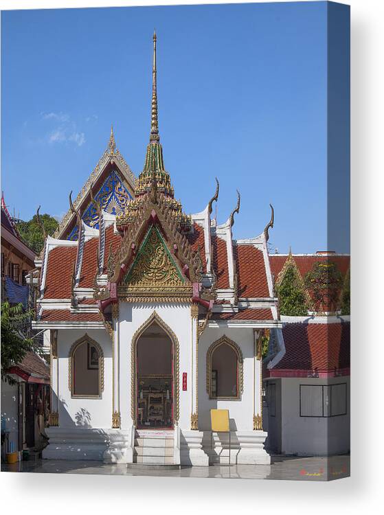 Temple Canvas Print featuring the photograph Wat Maha Pruettharam Four Gable Walls Temple DTHB024 by Gerry Gantt
