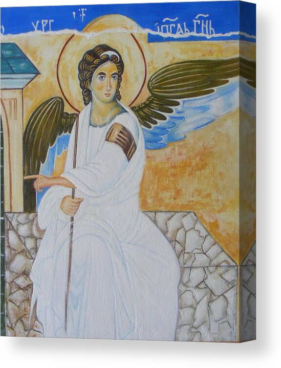Serbian Canvas Print featuring the painting White Angel by Jovica Kostic