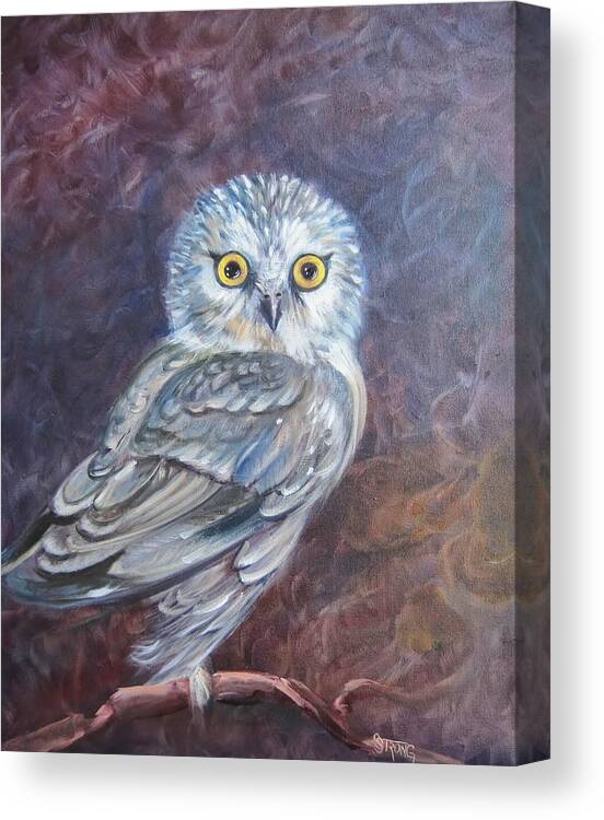 Bird Canvas Print featuring the painting Who's Looking at You by Sherry Strong