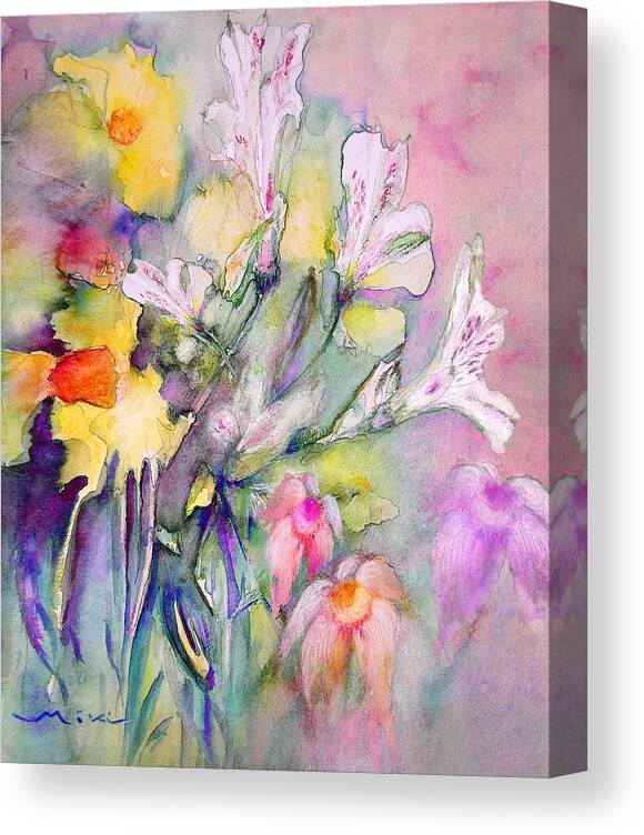 Wild Flowers Canvas Print featuring the painting Wild Flowers by Miki De Goodaboom