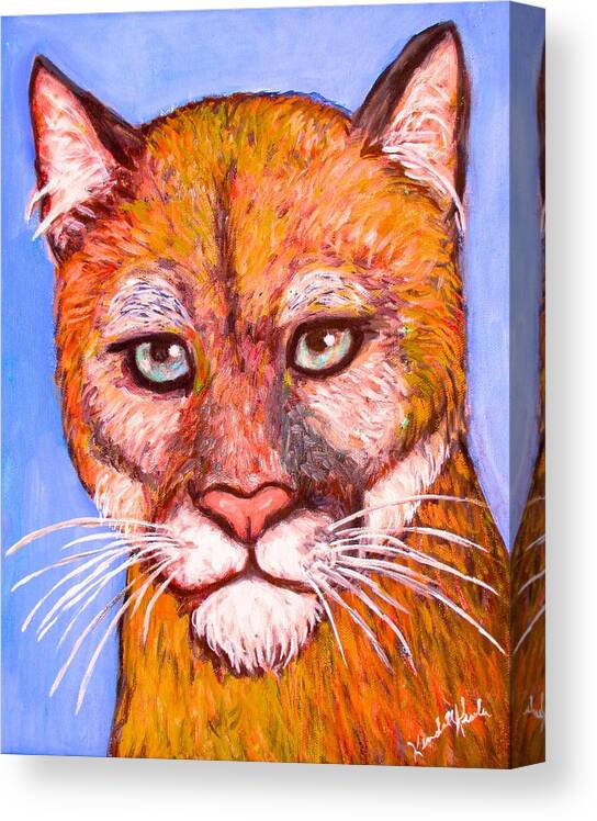 Cougar Canvas Print featuring the painting Wild Stare by Kendall Kessler