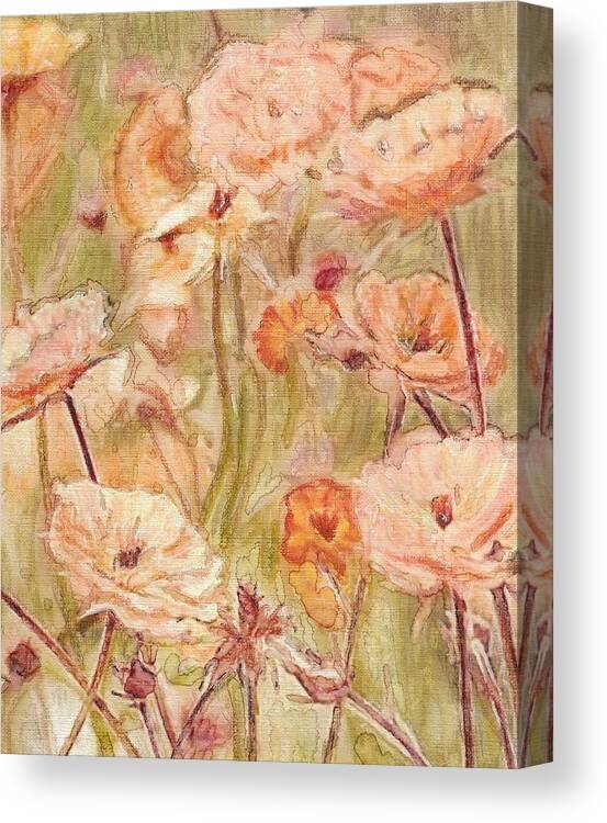 Flowers Canvas Print featuring the painting Wildflower Wishes by Cara Frafjord
