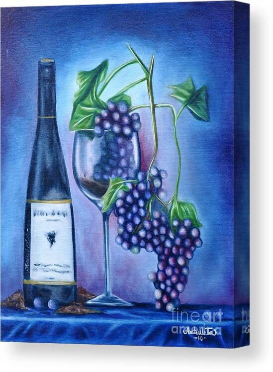 Wine Canvas Print featuring the painting Wine Dance by Ruben Archuleta - Art Gallery