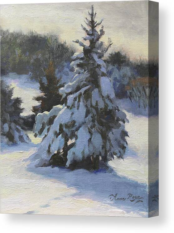 Trees Canvas Print featuring the painting Winter Adornments by Anna Rose Bain